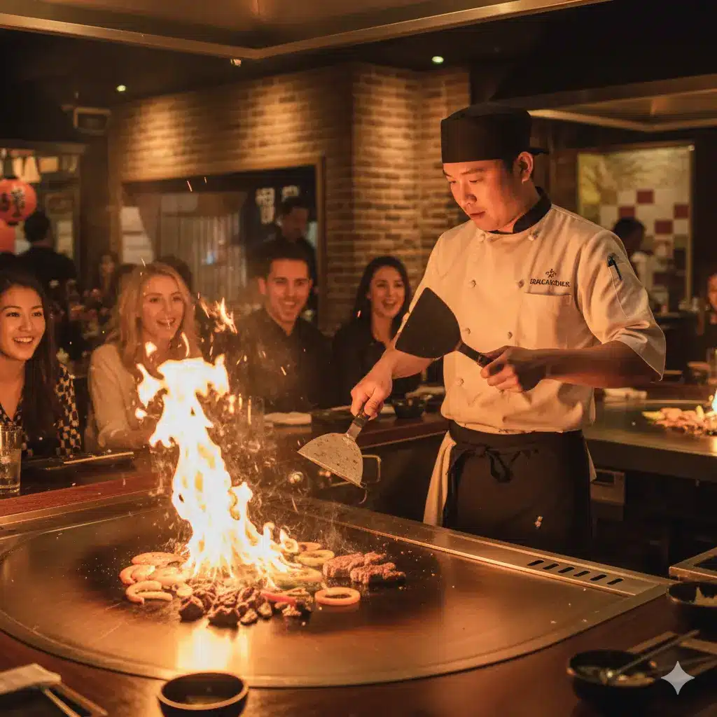 chef cooking hibachi