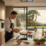 a private chef cooking on a vacation villa