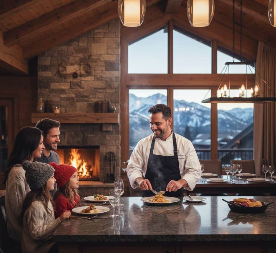 How to plan a family ski trip? A Hands-On Guide chef cooking family ski trip
