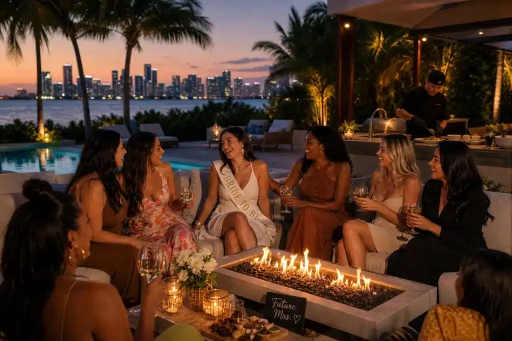 How to Plan a Bachelorette Dinner Party bachelorette-dinner-miami-poolside