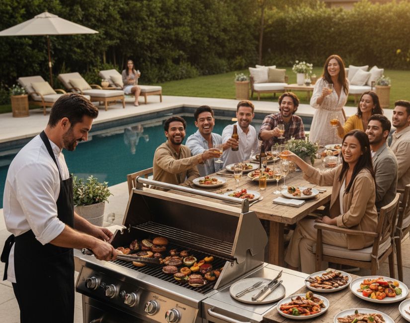 private chef cooking BBQ food