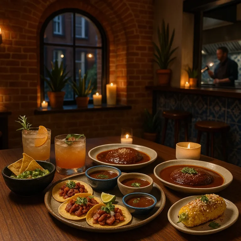 Colorful Mexican dishes on a table