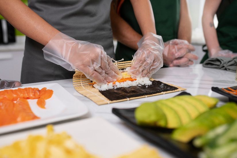 private chef making sushi