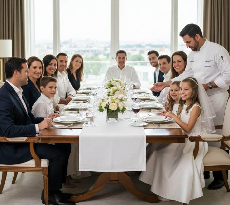 Menú para celebrar una comunión en casa y pasar un día inolvidable chef privado elaborando menú de comunión en casa
