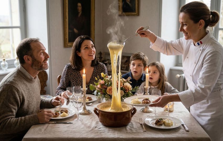 Un chef privé cuisine aligot en Aubrac