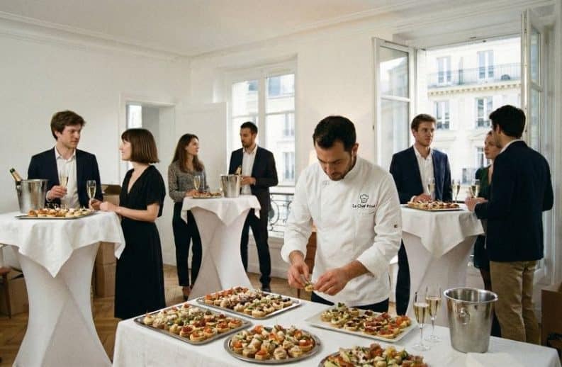 chef privé préparant le repas