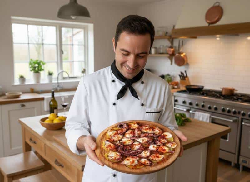 cocinero especializado en pulpo a la gallega