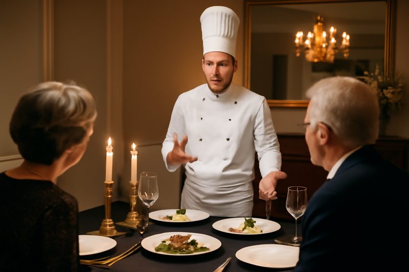 Cocinero privado para una cena de gala