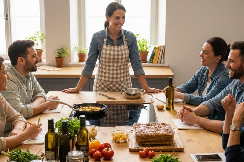 host a live cooking demonstration