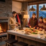 dinner ski trip family cooking