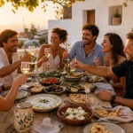 Greek dinner party menu: traditional dishes and hosting tips greek-dinner-party-terrace-toast