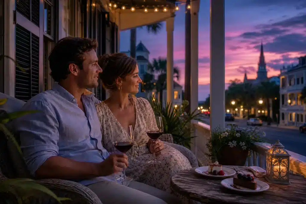 Honeymoon ideas in the US: romantic and unique destinations for 2026 post-dinner-porch-charleston-twilight