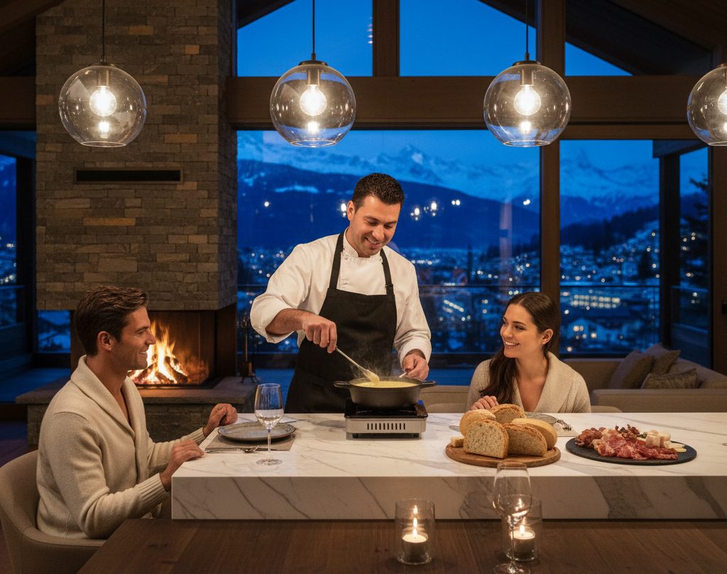 What is a private chef? Costs and how to hire one in Switzerland Private chef cooking for couple dinner