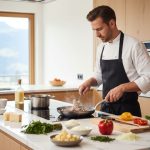 private chef cooking in a villa