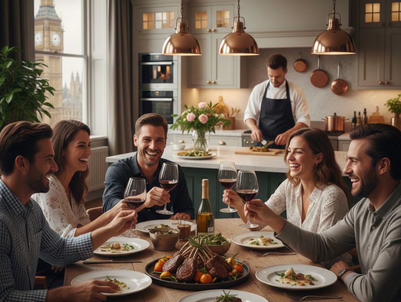 private chef cooking lamb chops in london