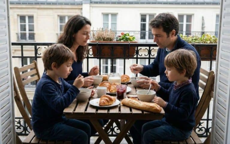 un petit déjeuner familial