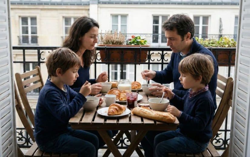 un petit déjeuner familial